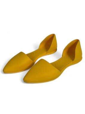 Native Yellow Pointed Toe Slip On Shoes Audrey Bloom Womens Size 6 Rubber Summer
